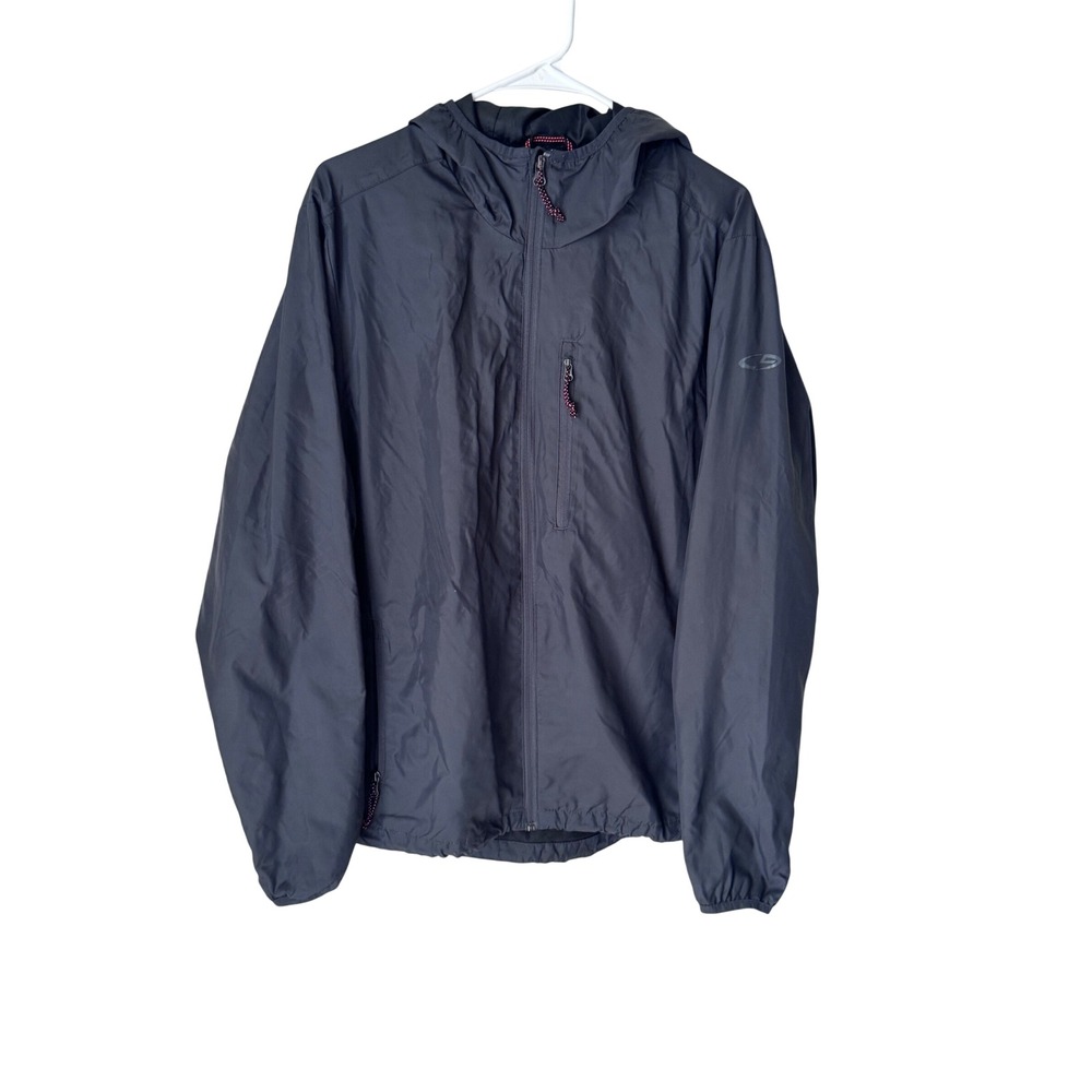 Champion C9 Mens Windbreaker Hooded Jacket Charcoal Gray Full Zip L7886 Size M